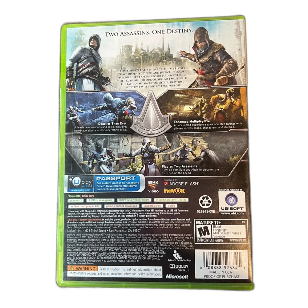 Assassin's Creed Revelations (Xbox 360, 2011) Tested Working With Manual Insert